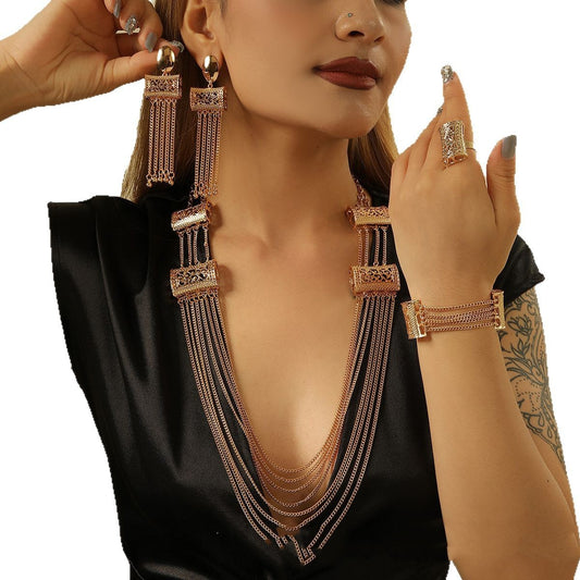 Celeste Gold Tassel Necklace