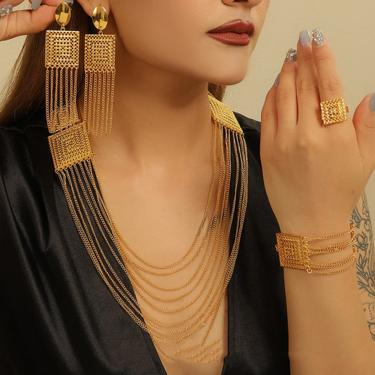 Celeste Gold Tassel Necklace